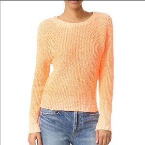 Free People Bright Coral Crew Neck Sweater